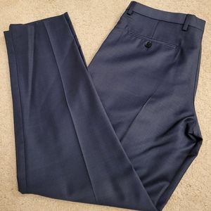 Express Mens Dress Pants Satin Blue Slim Fit
